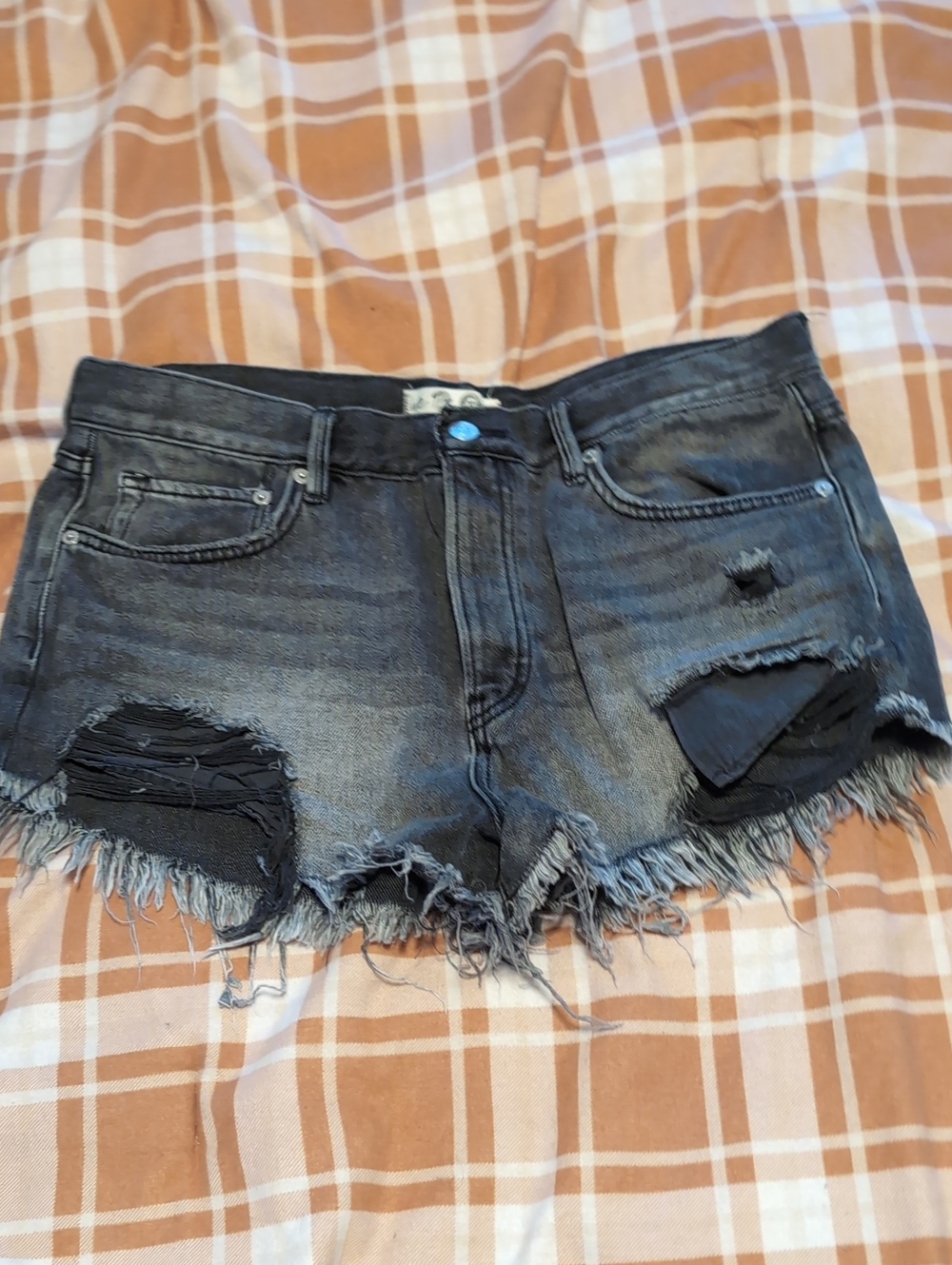 We The Free Distressed Black Wash Cutoff Jean Shorts